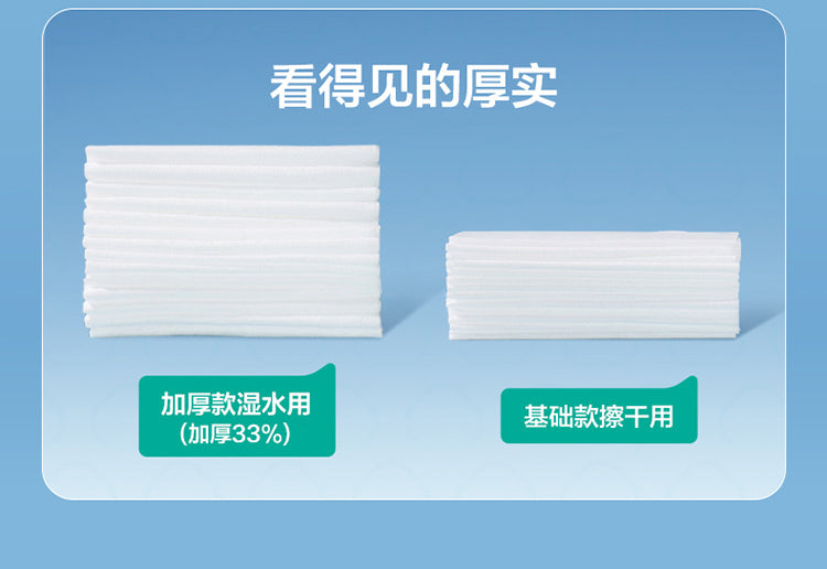 全棉时代100%棉洗脸巾婴儿棉柔巾一次性纯棉洁面巾擦脸巾加厚纸巾(100片/包,6包/提)
